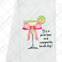 DTF Transfer - Pink Bow & Margaritas Kinda Day - TOWEL SIZE