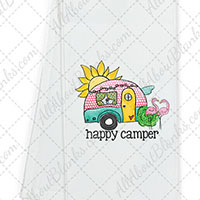 DTF Transfer - Happy Camper Flamingo